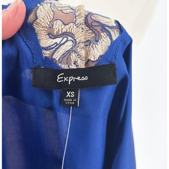 VTG Y2K Express Womens Silk Slip Dress XS Lace Coquette Whimsy Fairy Romantic - Picture 8 of 12